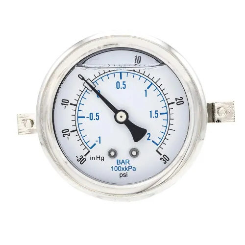 Miniatura 17 de PIC Gauges 203L-204A Manómetro relleno de glicerina con abrazadera en U con carcasa SS/bisel, internos de latón, lente de PC, dial de 2 pulgadas