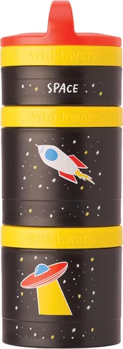 Miniatura 7 de Whiskware - Dinosaurios - Recipientes apilables para aperitivos para niños y niños pequeños, 3 vasos apilables para la escuela y los viajes