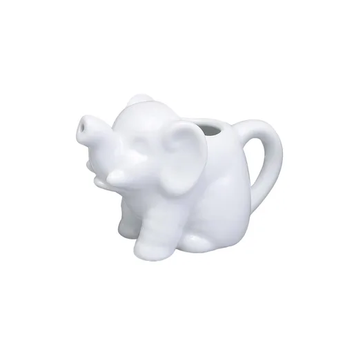 HIC Kitchen Mini crema de elefante con asa, porcelana fina, 2 onzas, para servir leche, crema, jarabe, aderezos y salsas