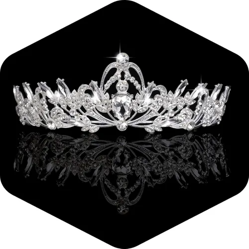 Kamirola Diadema de coronas y tiaras de cristal para niñas o mujeres, fiesta de cumpleaños, boda, graduación, novia, Navidad, San Valentín, TR20