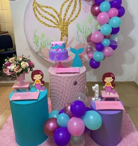 Miniatura 2 de Fundas cilíndricas de color rosa pastel para fiestas, cubierta de pedestal, sirena para niñas, regalos de fiesta de cumpleaños, baby shower, boda