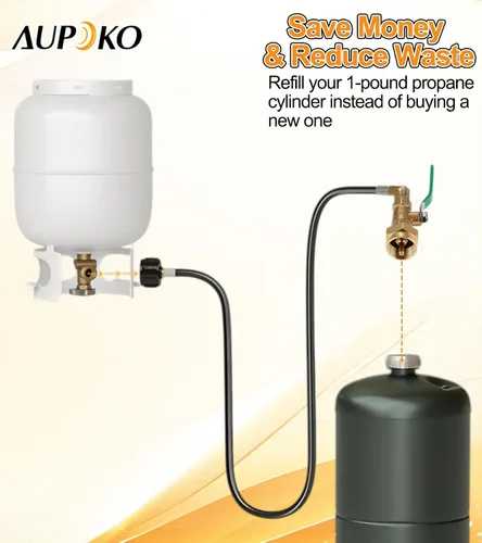 Miniatura 3 de Aupoko Manguera adaptadora de repuesto de propano de 36 pulgadas, manguera de extensión de propano con válvula de control de encendido y apagado