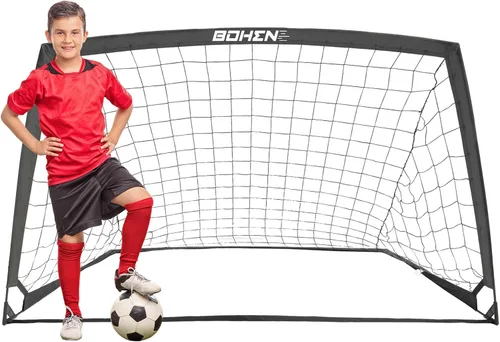 Miniatura 9 de BOHEN 6x4 FT / 9x5 FT Kids Soccer Goals with Carry Bag, Portable Folding Soccer Net for Backyard Training, Indoor/Outdoor Use for Youth and Adult