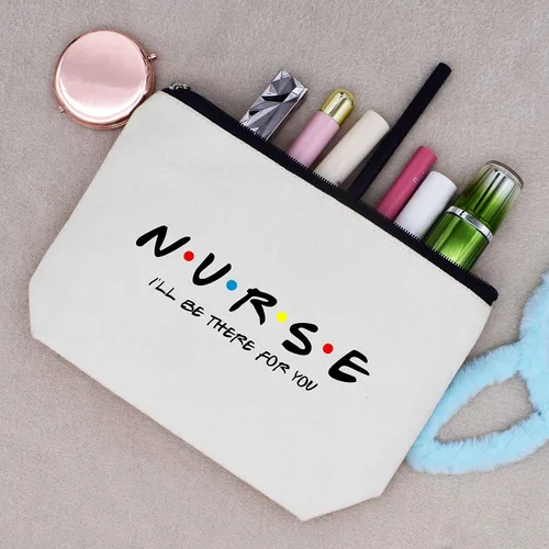 Miniatura 5 de LIBIHUA Bolsa de maquillaje Bolsa de cosméticos Bolsa de viaje, Enfermera estaré ahí para ti, 331-enfermera estaré ahí para ti