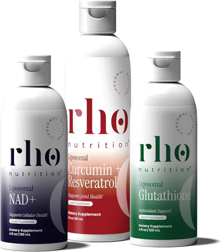 Rho Nutrition - Paquete de artículos esenciales de salud celular – Suplementos liposomales líquidos para un envejecimiento saludable y apoyo celular