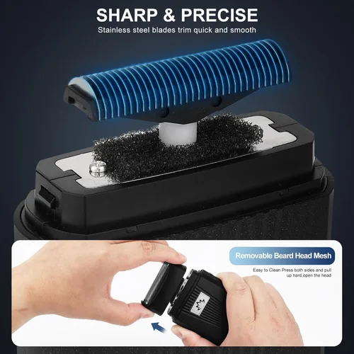 Miniatura 3 de Dumite Afeitadoras calvas de aluminio para hombres, maquinilla de afeitar eléctrica de motor potente, afeitadoras de cabeza, recortadora de barba