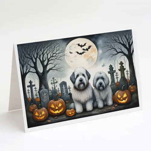 Miniatura 59 de Caroline's Treasures DAC2018GCA7P - Tarjetas de felicitación y sobres de Halloween espeluznantes de Border Collie, paquete de 8 tarjetas en blanco