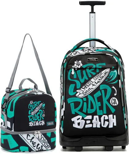 Miniatura 63 de NEW TILAMI Mochila con ruedas de 19 pulgadas con bolsa de almuerzo para niñas y niños, mochila para laptop con ruedas, bolsa de mano duradera