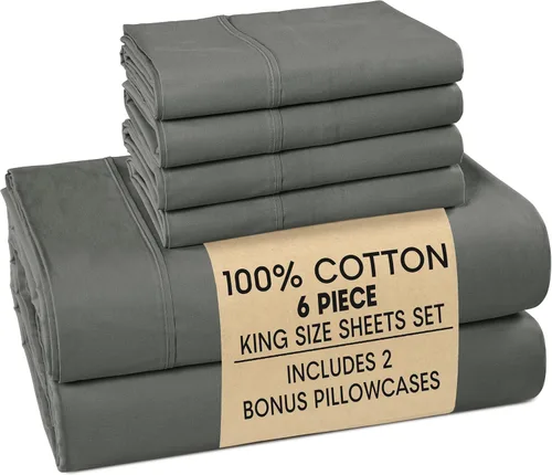 Miniatura 42 de Casa Platino Sábanas de cama individual XL, sábanas de 100 % algodón con 2 fundas de almohada, tejido percal crujiente y sensación acogedora, verde