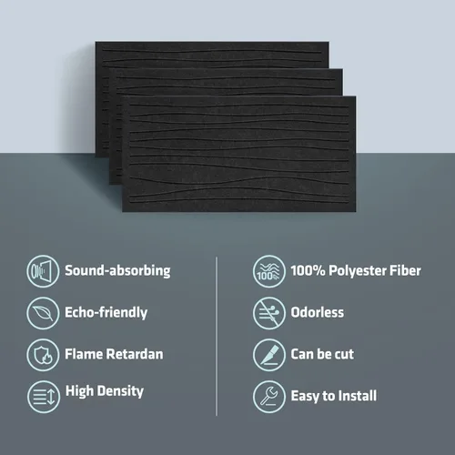 Miniatura 5 de UMIACOUSTICS 6 piezas de paneles a prueba de sonido, paneles absorbentes de sonido de 47.2 x 23.6 pulgadas, paneles acústicos decorativos