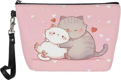 Miniatura 11 de Upetstory Bolsa de maquillaje de animales, bolso pequeño de cuero para cosméticos de viaje para niñas y mujeres, bolso de mano para lápiz labial