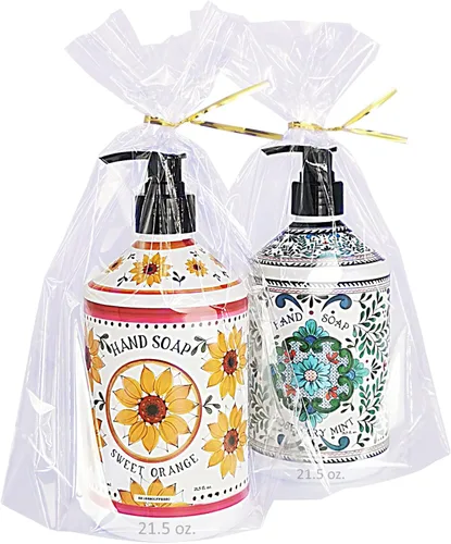 Miniatura 10 de Wowfit 50 bolsas de 10 x 14 pulgadas con fondo acolchado transparente de celofán para regalos con lazos dorados de 6" de Twist, embalaje de celofán