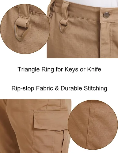 Miniatura 6 de MAGCOMSEN Pantalones tácticos para hombre con 9 bolsillos Ripstop repelente al agua pantalones cargo para el trabajo senderismo caza