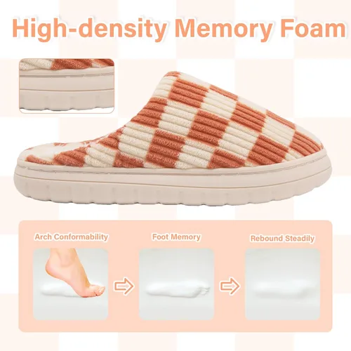 Miniatura 11 de Jaeynow Pantuflas mullidas para mujer en interiores, zapatos de casa unisex de espuma viscoelástica para hombre, zapatos de invierno cálidos