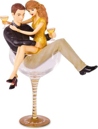 Miniatura 10 de Vajilla H2Z "Happy Engagement Couple" Copa de champán, 10 1/2 pulgadas
