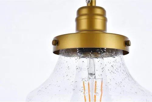 Miniatura 4 de Lye - Colgante de metal de 1 luz de mediados de siglo en latón