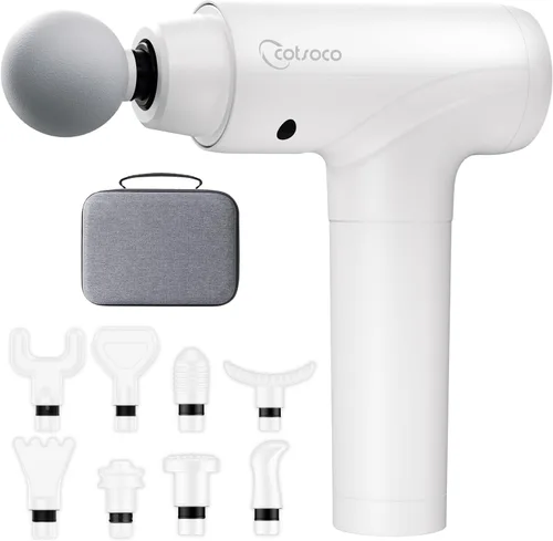 Miniatura 10 de COTSOCO Pistola de masaje de tejido profundo, pistola de masaje muscular para el alivio del dolor, pistola de masaje de espalda, herramienta de Rosa