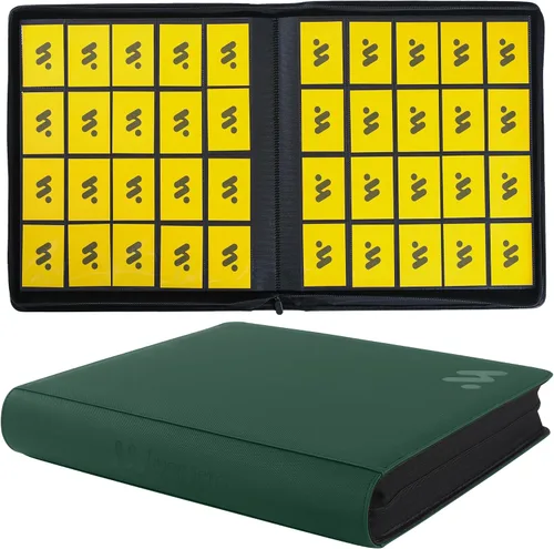 Miniatura 17 de Carpeta de tarjetas con 12 bolsillos, carpeta de tarjetas intercambiables con capacidad para hasta 1200 tarjetas con 50 fundas, álbum con cremallera