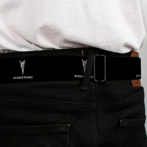 Miniatura 4 de Buckle-Down Cinturón de seguridad - Pontiac BlackSilver Logo REPEAT - 1.0" Ancho - 20-36 pulgadas de largo