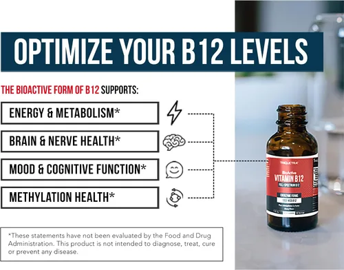 Miniatura 5 de BioActive Vitamina B12 1000 mcg Contiene 3 formas bioactivas B12 Plus metilfolato Cofactor - Metilo B12, adenosilo B12 e hidroxi B12
