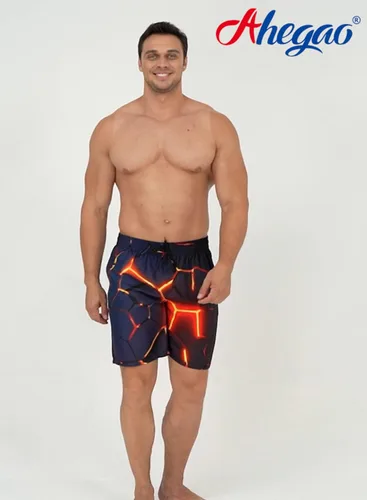 Miniatura 2 de Ahegao - Traje de baño para hombre, de secado rápido con estampado en 3D, bolsillos, forro de malla refrescante, para la playa