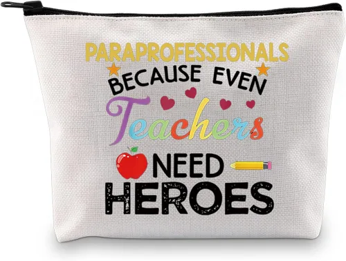 Miniatura 11 de MBMSO Bolsa de maquillaje paraprofesional porque incluso TCH necesita héroes regalos de agradecimiento paraprofesional regalos de paraeducador