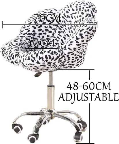 Miniatura 2 de Silla giratoria para habitación, silla de escritorio giratoria de terciopelo, silla de oficina en casa, ajustable, giratoria, cómoda, sin brazos