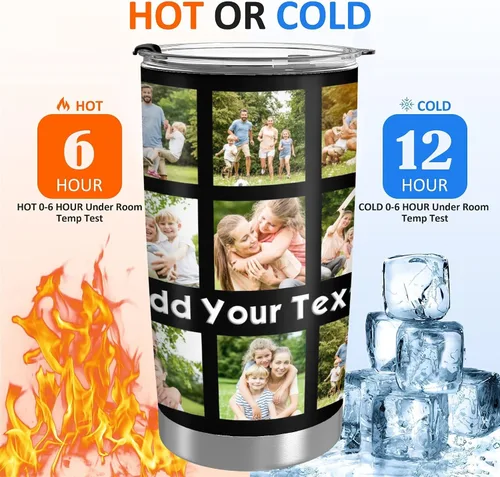Miniatura 5 de Taza personalizada con foto y texto para hombres y mujeres, regalo para papá, mamá, familias y amigos, taza de viaje con foto e imagen
