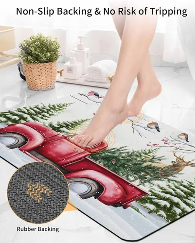 Miniatura 5 de Tapete de baño de Navidad para bañera, antideslizante, de secado rápido y absorbente, de tierra de diatomeas, fregadero, cocina, sala de estar
