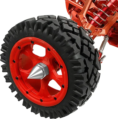 Miniatura 3 de FLMLF CNC Metal cono fijo tornillo tuerca (4 unids/juego) para 1/5 HPI Rovan Baja 5B SS 5T 5SC piezas (plata)