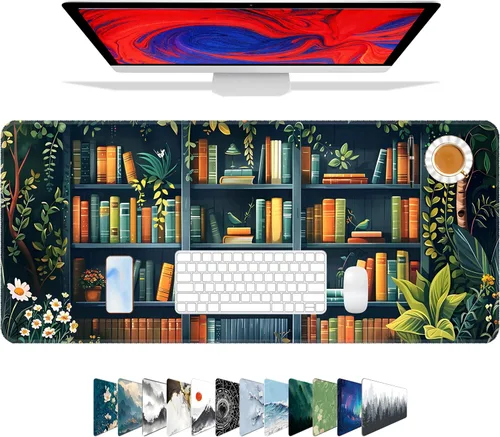 Miniatura 32 de Galdas Alfombrilla de mouse para juegos XXL XL, grande, larga, extendida, grande, de goma antideslizante, con bordes cosidos, para laptop, oficina
