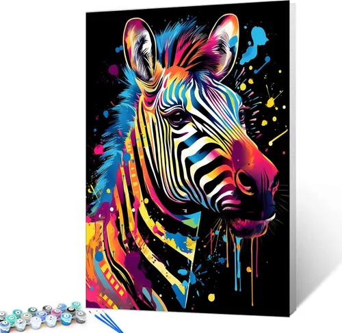 Miniatura 25 de Tucocoo Kits de pintura de búho de graffiti por números con pinceles y pigmento acrílico sobre lienzo para adultos, imagen de estilo colorido