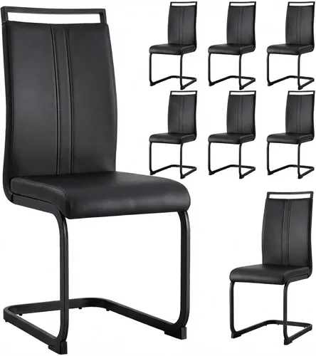 Miniatura 29 de Juego de 2 sillas de comedor modernas con esponja de alta densidad tapizada y patas de metal, sillas para comedor, sillas de comedor de piel