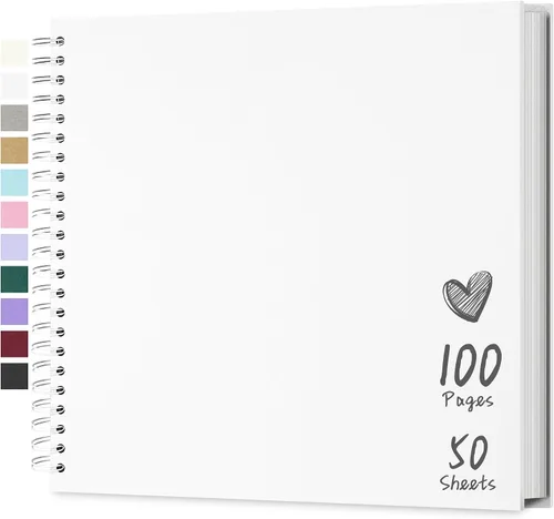 Miniatura 37 de Álbum de recortes de 7 x 7 pulgadas, álbum de recortes DIY de tapa dura de papel kraft, álbumes de fotos, 40 páginas, perfecto para fotos de 4 x 6