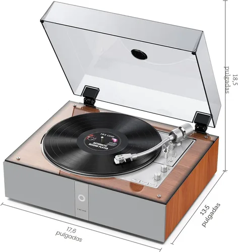 Miniatura 9 de 1 BY ONE Tocadiscos totalmente automático, tocadiscos de vinilo todo en uno con función de repetición automática, control remoto, altavoces