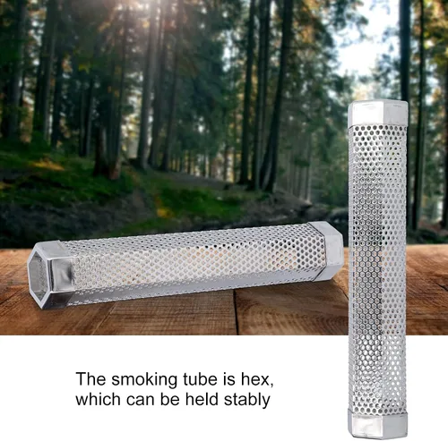 Miniatura 6 de CHICIRIS Tubo de fumador de acero inoxidable 304, portátil, hexagonal, estable, generador de humo para ahumar alimentos fríos y calientes, a