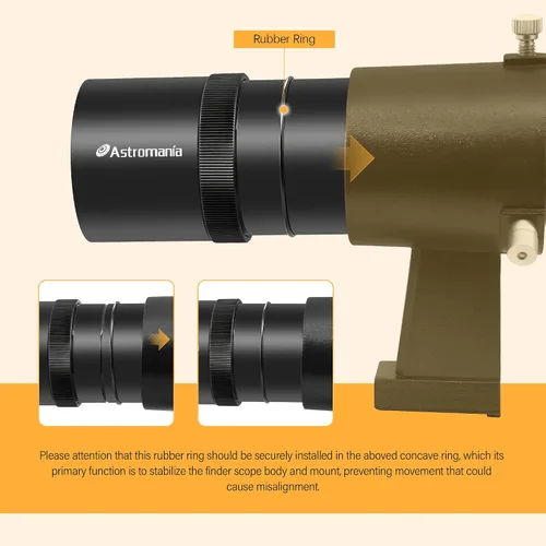Miniatura 5 de Astromania Alcance iluminado para telescopio, Alcance de 9x50 directo sin corrección de imagen, lente FMC para telescopio con retícula de doble