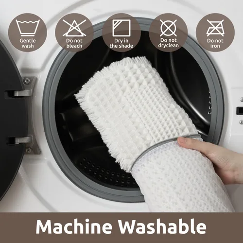 Miniatura 6 de AMOAMI Alfombra de Baño con Textura de Waffle, Alfombras de Baño Absorbentes para Baño Antideslizantes, Alfombras de Baño Lavables a Máquina