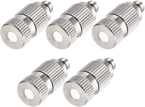 Miniatura 15 de uxcell Boquilla de nebulización de latón, cabezal rociador de nebulización de 0.004 in de diámetro de orificio roscado de 3/16 pulgadas para sistema