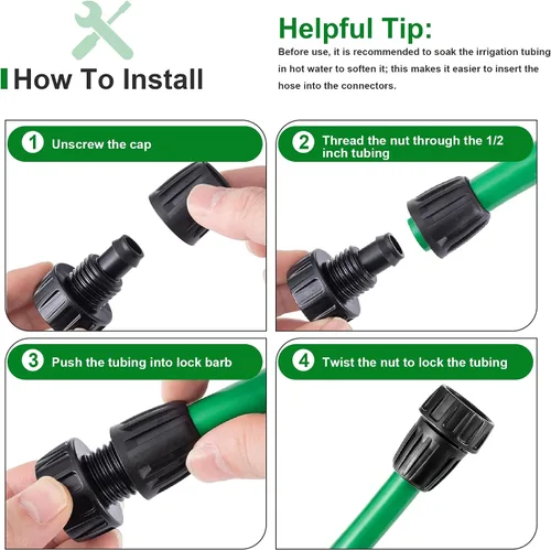 Miniatura 4 de 10 tubos de riego por goteo de 1/2 pulgada a grifo/adaptador de manguera de jardín, 3/4 pulgadas FHT a 1/2 pulgadas