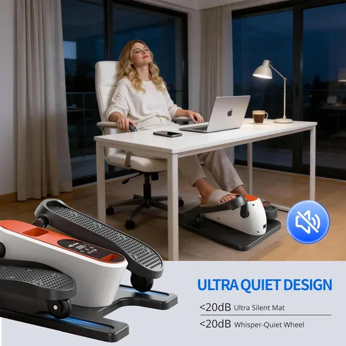 Miniatura 4 de Under Desk Elliptical Machine, Ellipse Leg Exerciser with Electric Seated Pedal for Home & Office, Manual & Auto Mode, Forward & Reverse,12 Speeds
