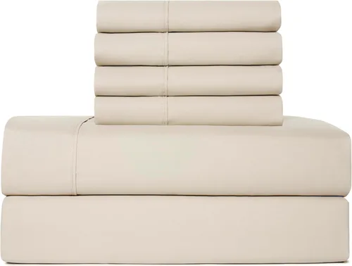 Miniatura 12 de Juego de sábanas tamaño individual XL de 4 piezas con 2 fundas de almohada envolventes, sábanas de microfibra suave de bolsillo profundo