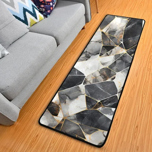 Miniatura 8 de MNSRUU Alfombra larga para pasillo colorido conchas en azul interior exterior alfombra antideslizante entrada alfombra para pasillo cocina piso 72 x