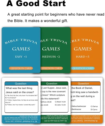 Miniatura 5 de Juegos de mesa de trivia bíblica Docdeer con cartas para adultos y familia, gran regalo cristiano para el estudio bíblico