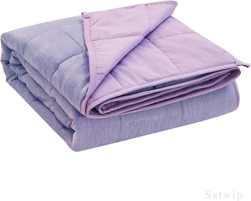 Miniatura 9 de Satwip - Manta con peso de 10 libras tamaño individual, manta con peso refrescante para personas que duermen calientes, jersey de moiré fresco