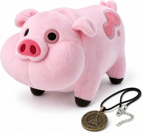 EIKOU Gravity Falls Waddles Pig Mabel Barfing Plushes Muñecas de juguete para niños de 7 pulgadas (viene con colgante)