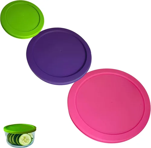 Miniatura 15 de Tapas/Cubiertas de repuesto naranja, azul, rojo de 2, 4 y 7 tazas para cuencos de almacenamiento Pyrex, Anchor Hocking y KlareWare *Solo tapas