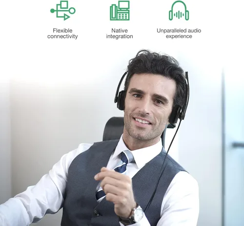 Miniatura 6 de Auriculares de teléfono Yealink para teléfonos de oficina YHS34 Lite QD a RJ9 con cable compatible con Poly Snom Grandstream Teléfonos
