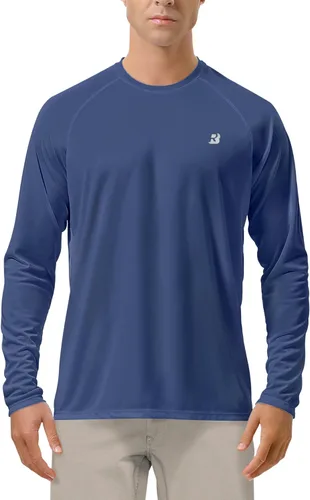 Miniatura 41 de Roadbox Camisas de Protección Solar UV UPF 50+ para Hombres Manga Larga SPF Rash Guard para Pesca Senderismo Natación Correr 2 Pack - blanco