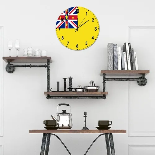 Miniatura 166 de Cheyan Reloj de pared con bandera de Canadá de 12 pulgadas, silencioso, sin tictac, de PVC, funciona con pilas, reloj redondo decorativo, regalo